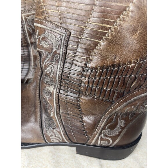 Mark Nason Men’s Cipher Ebroidered Brown Leather Boots Italy Size 11.5 67527 - Picture 6 of 15
